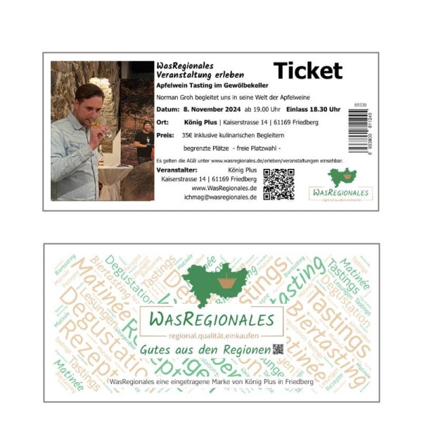 Veranstaltungstickets Apfelwein-Tasting Weidmann&Groh 8.11.20224